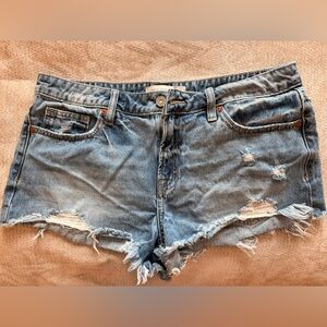 Altar'd State Blue Distressed Jean Shorts